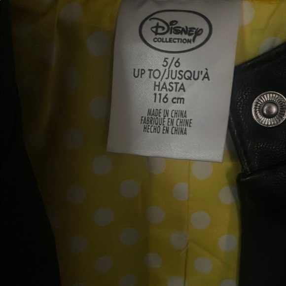 Disney Black Faux Leather Jacket with Silver Accents - Picture 6 of 7